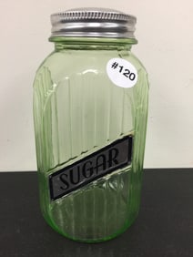 Uranium Glass Sugar Jar