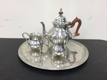 Williamsburg Stieff Kirk Pewter Tea Set