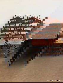Walnut Dropleaf Table and Four Chairs