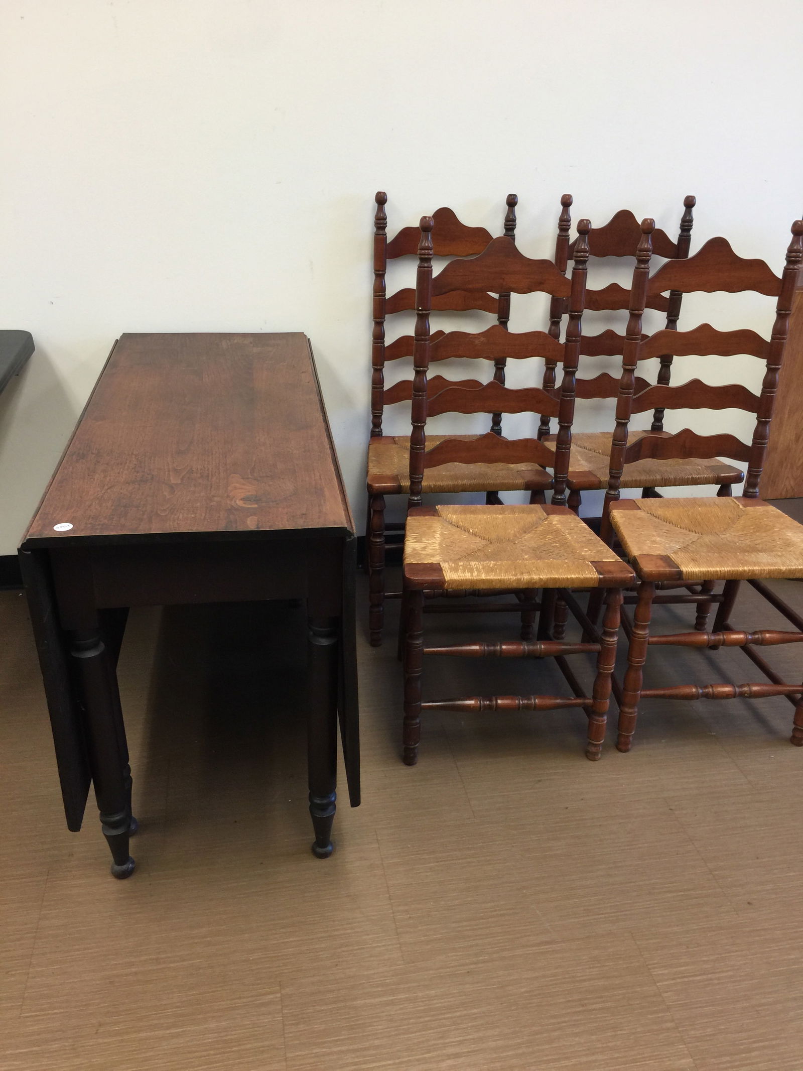 Walnut Dropleaf Table and Four Chairs (1 of 4)