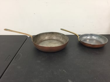 2 Copper Frying Pans