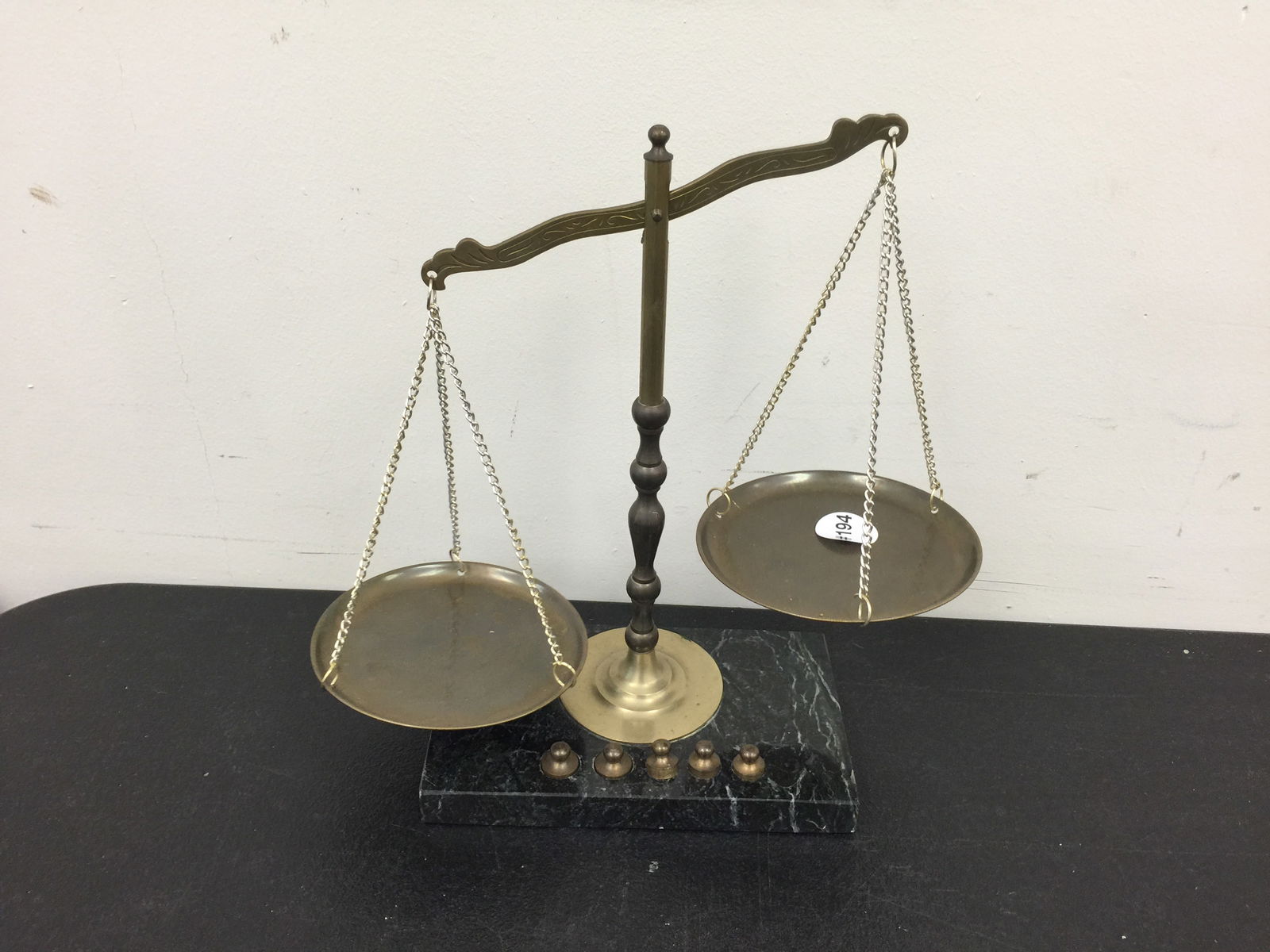 Marble Base Scale: Complete with weights. 12" H.