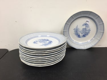11 Transferware Doria Plates