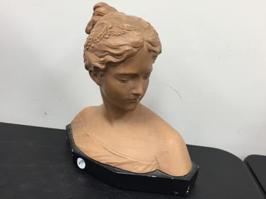 Signed Art Nouveau Plaster Bust