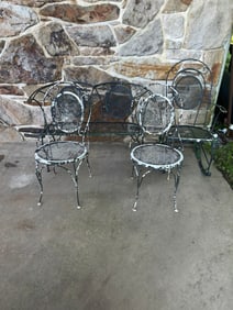 4 Pc MCM Wrought Iron Patio Set