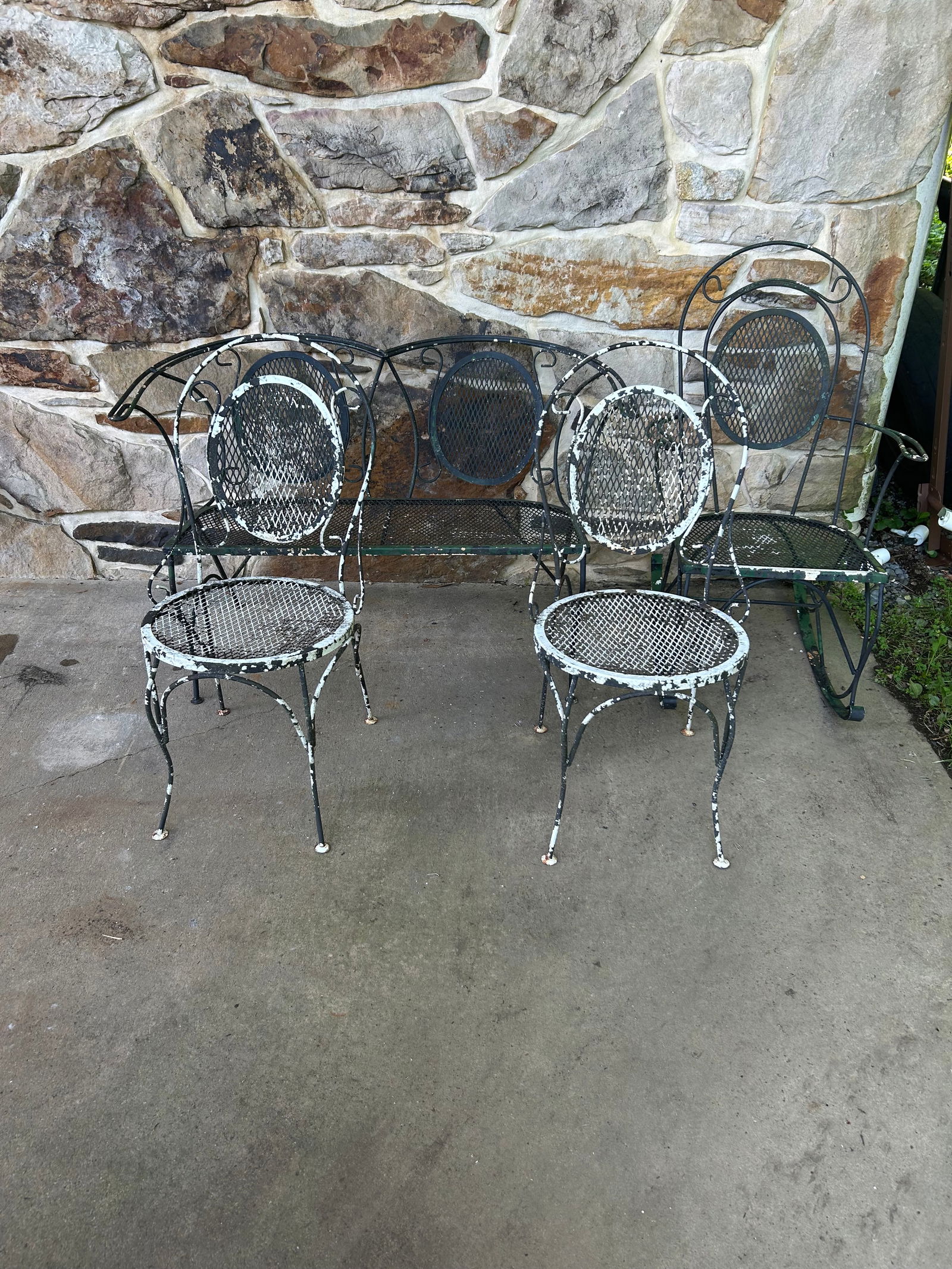 4 Pc MCM Wrought Iron Patio Set (1 of 5)