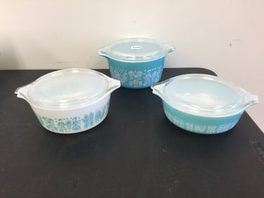 3 Pcs Pyrex "Butterprint"