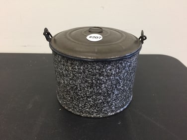 Brown Agate Lidded Pail