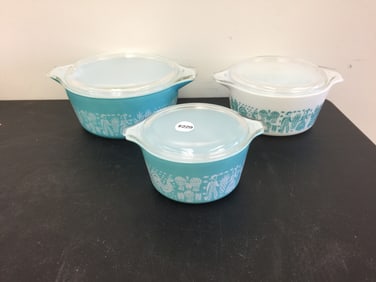3 Pyrex Butterprint Bowls