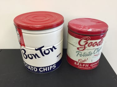 (2) Potato Chip Cans