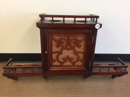 Mahogany Speaker/Shelf: Has stick & ball design. 32" x 21".
