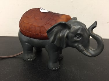 Elephant Art Glass Lamp