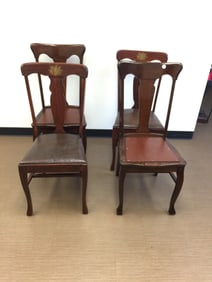 4 Mission Oak Chairs
