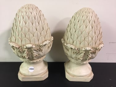 Pair of Plaster Artichokes