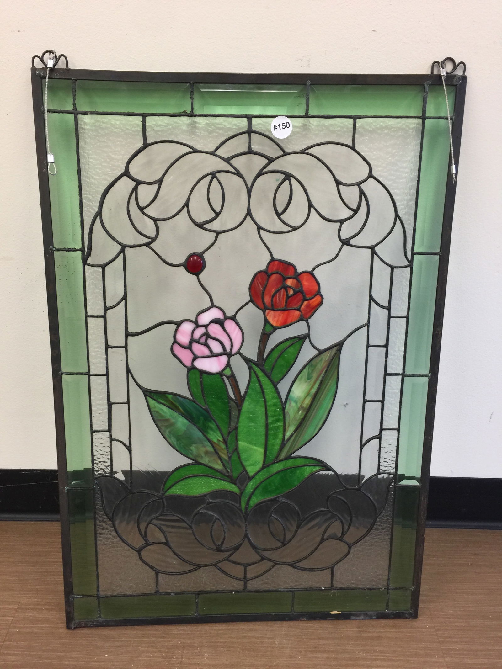 Stained Glass Window: 20" x 29".