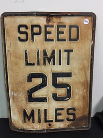 Cast Iron Speed Limit Sign