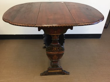 Decorated Drop Leaf Table