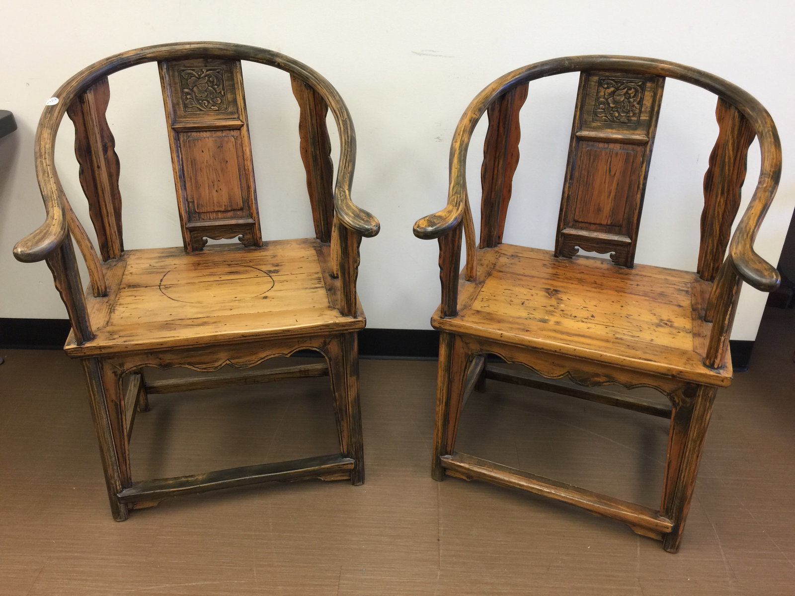 Carved Asian Arm chairs: 36"24"23".