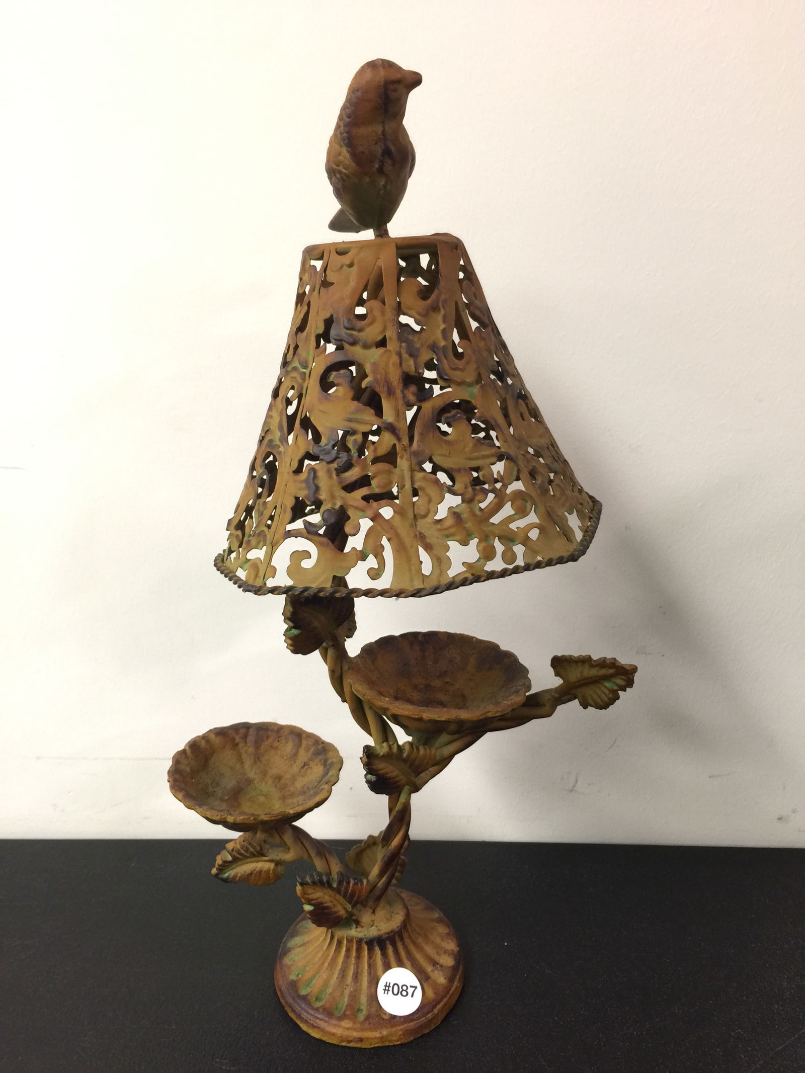 Cast Iron Bird Sculpture: 20"H.