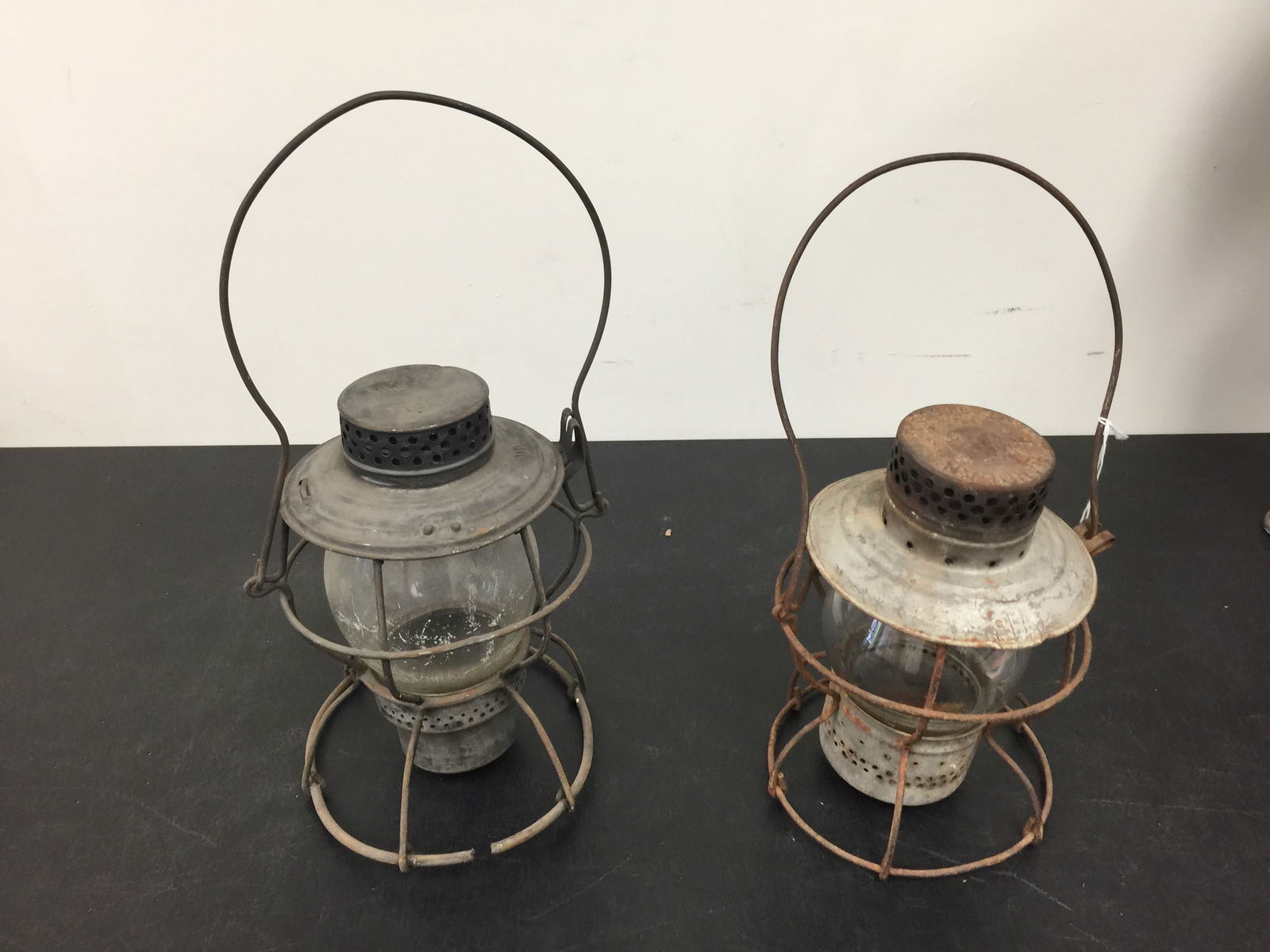 2 Railroad Lanterns: Both 15" H