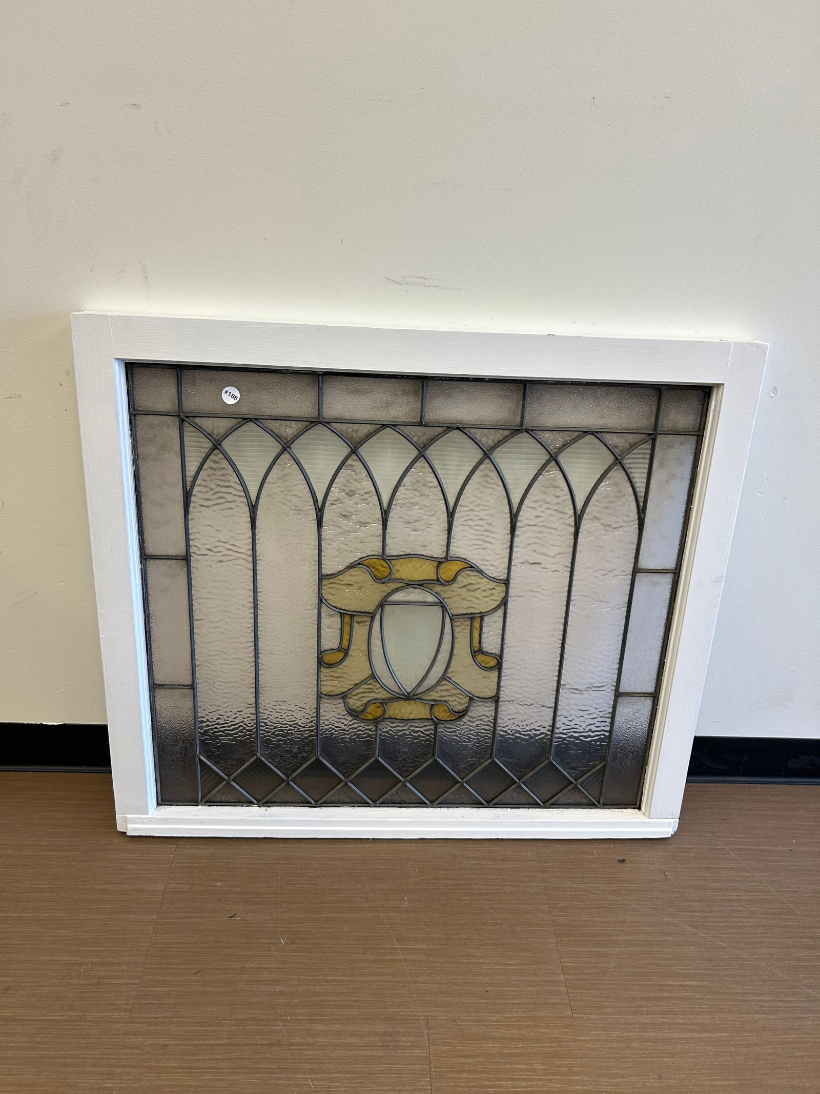 Antique Stained Glass Window: 38" x 34".