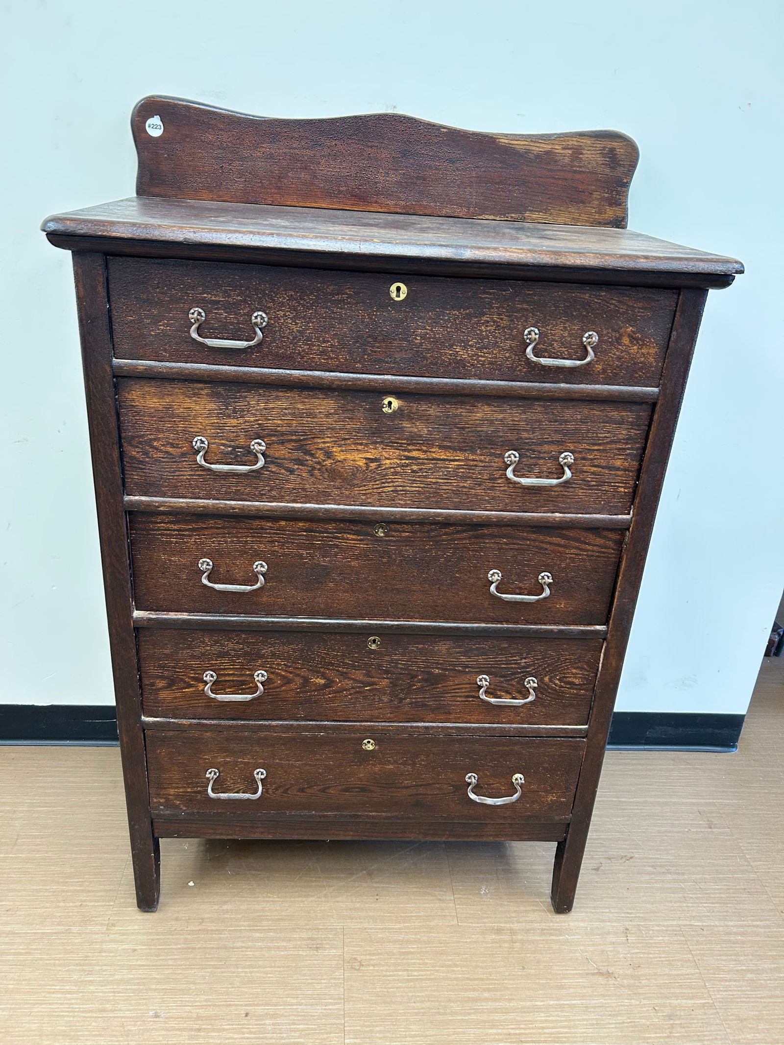 Antique Oak Hi-Chest (1 of 4)