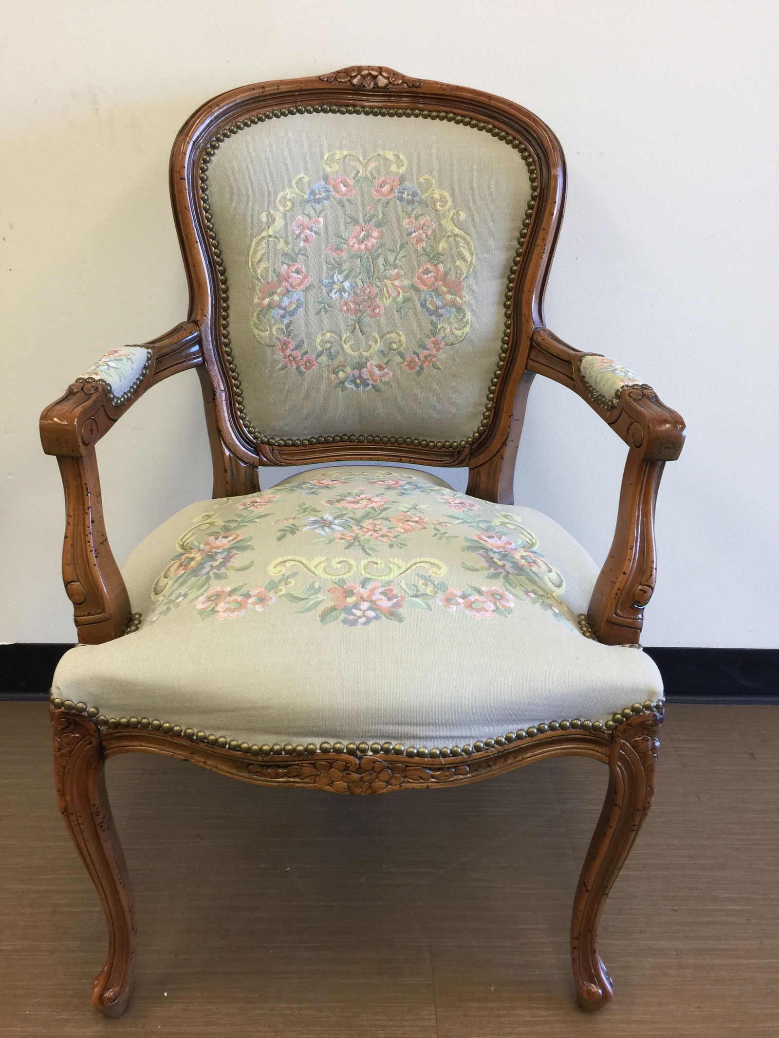 Chateau D'Ax Armchair: 37" x 22" x 24". Decorated seat.