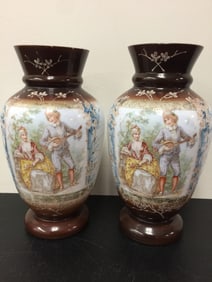 Pair of Bristol Glass Vases