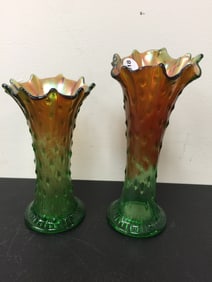 Pair of Northwood Carnival Glass Vases