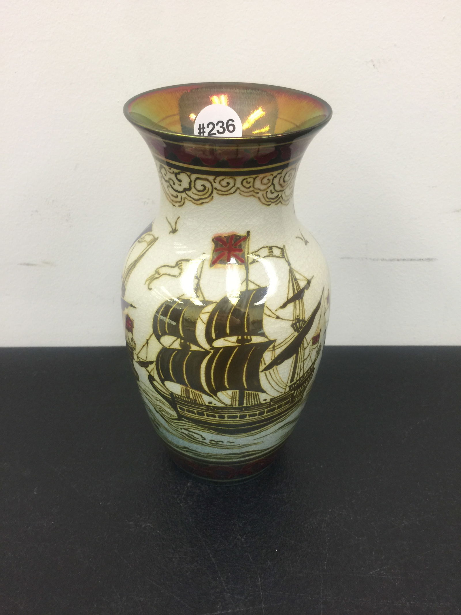 Pilkington Royal Lancastrian Vase: marked on base with makers mark and artist signature. 8.75"H.