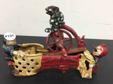 Professor Pug Frogs Great Bicycle Feat Mechanical Bank