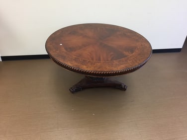 Heavily Carved Mahogany Round Table