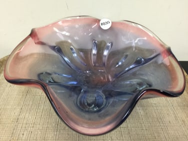 Art Glass Pedestal Bowl