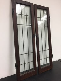 Pair of Antique Leaded Glass Doors