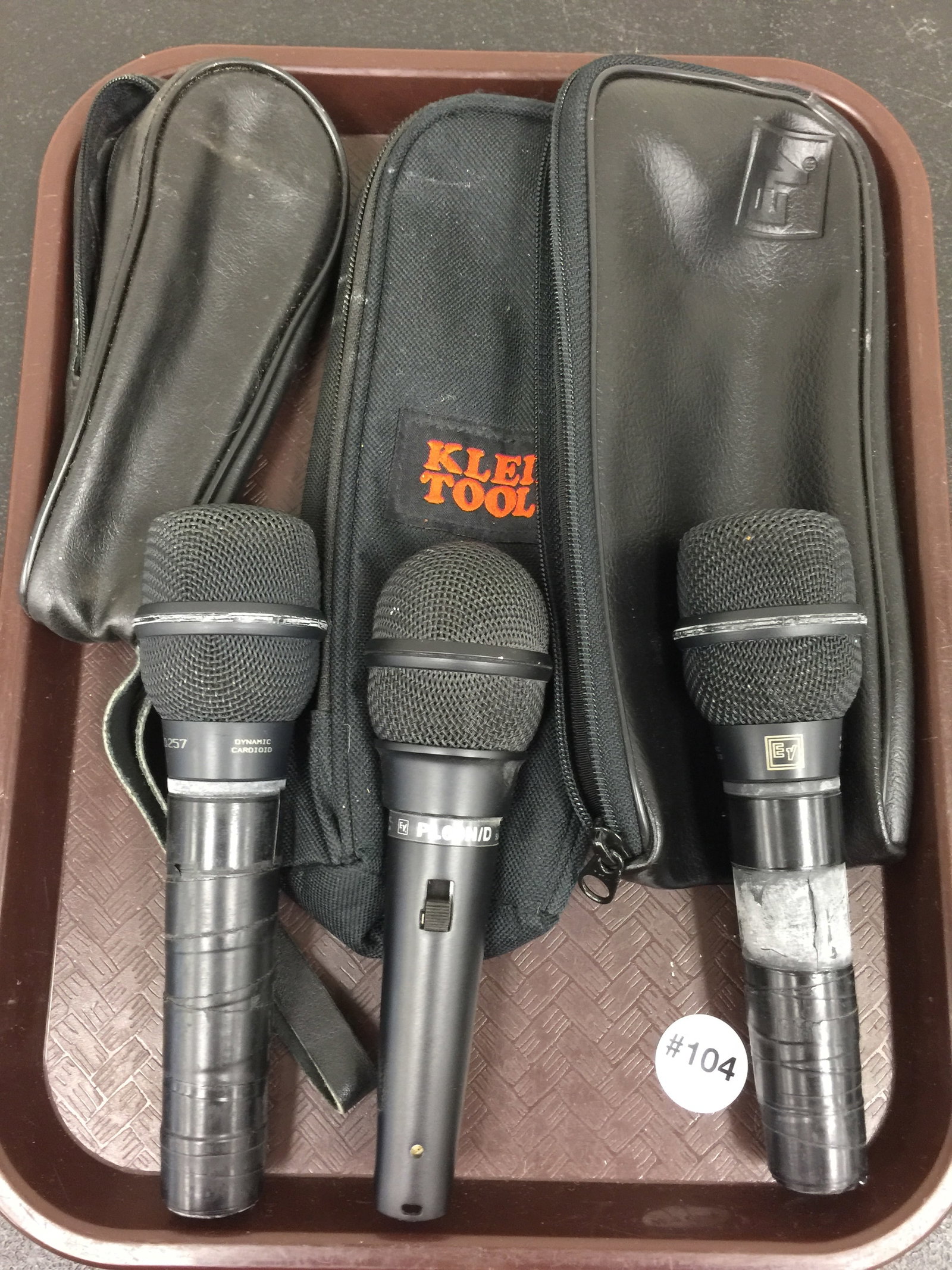 3 Electro- Voice Microphones: Largest 7" L.