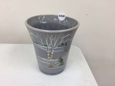 Fenton Hand Painted Artist Signed Vase