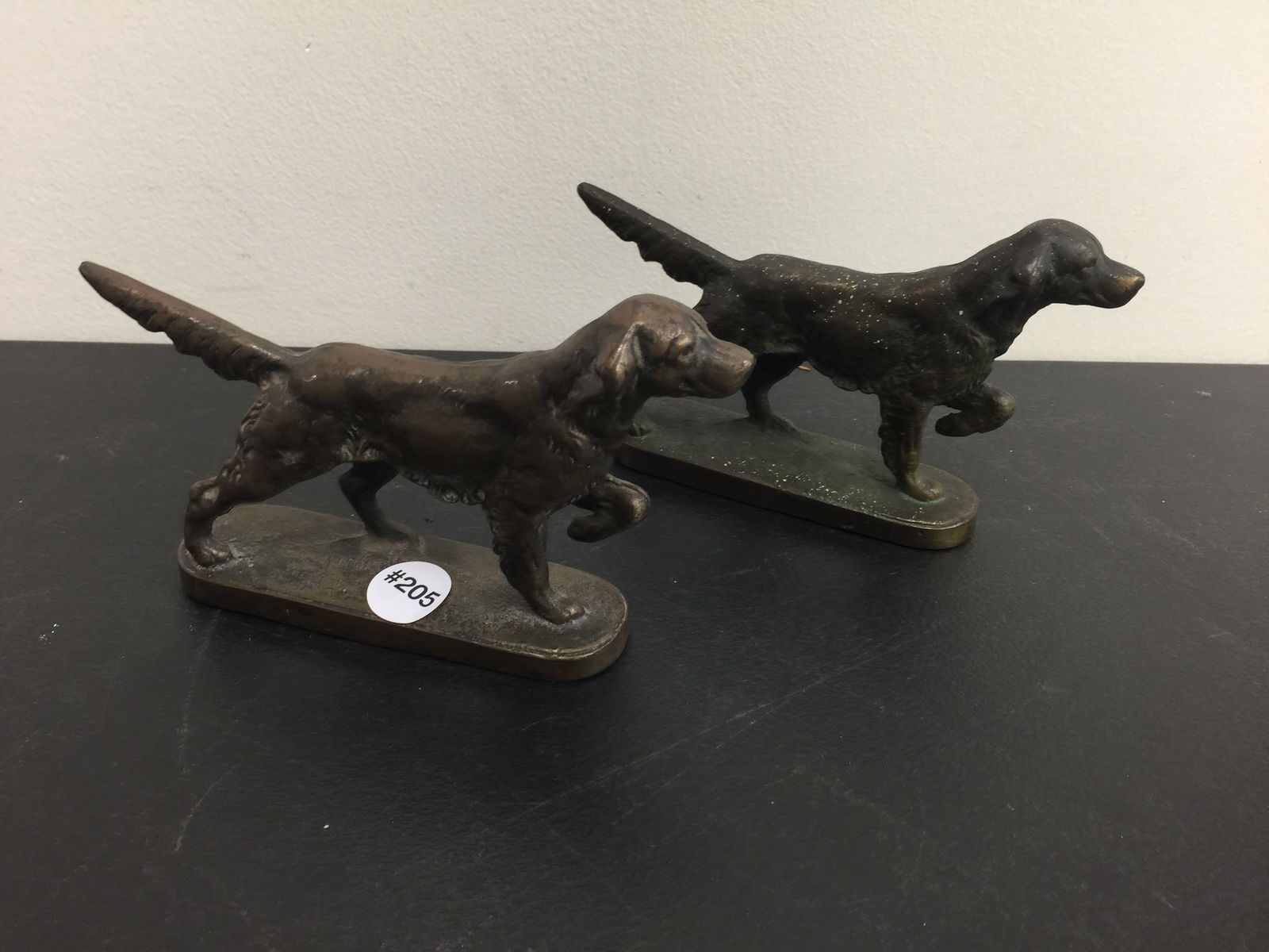 Pair of Cast Iron Setters: 7" L.