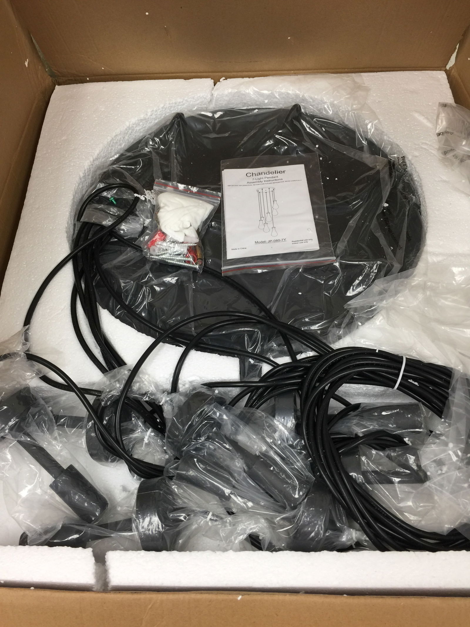 7 Light Pendant Modern Chandelier: nib.