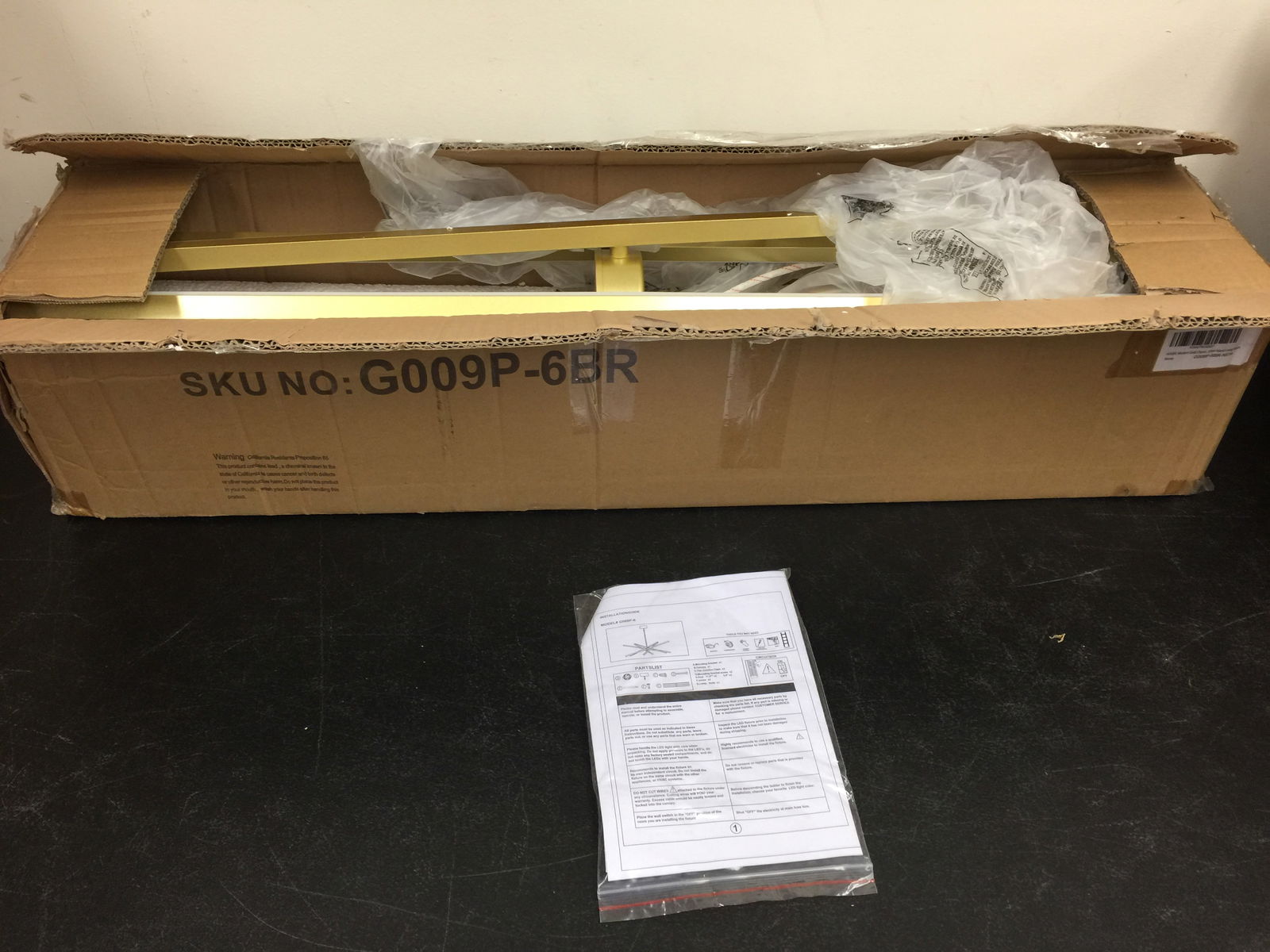 Modern Gold Chandelier: nib.