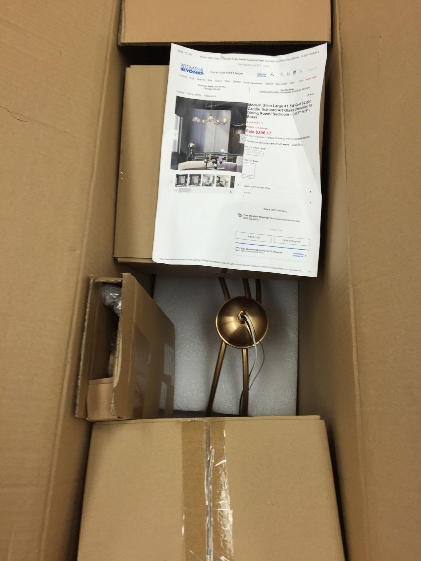 Modern Glam Five Light Fixture (1 of 2)