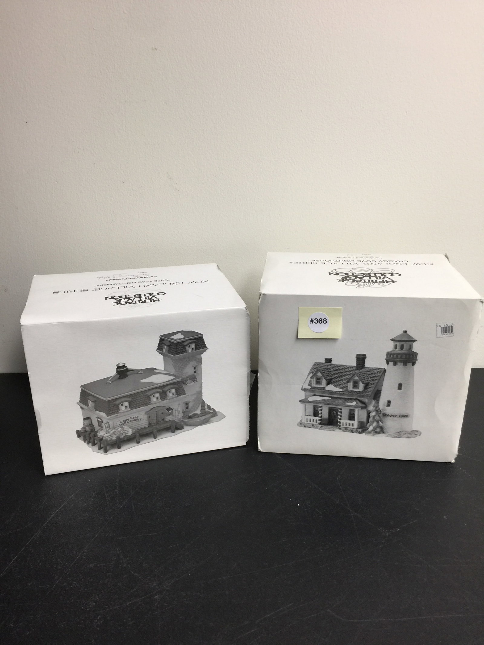 2 Department 56 New England Village Series: Craggy Cove Lighthouse & Cape Keag Cannery both in original boxes