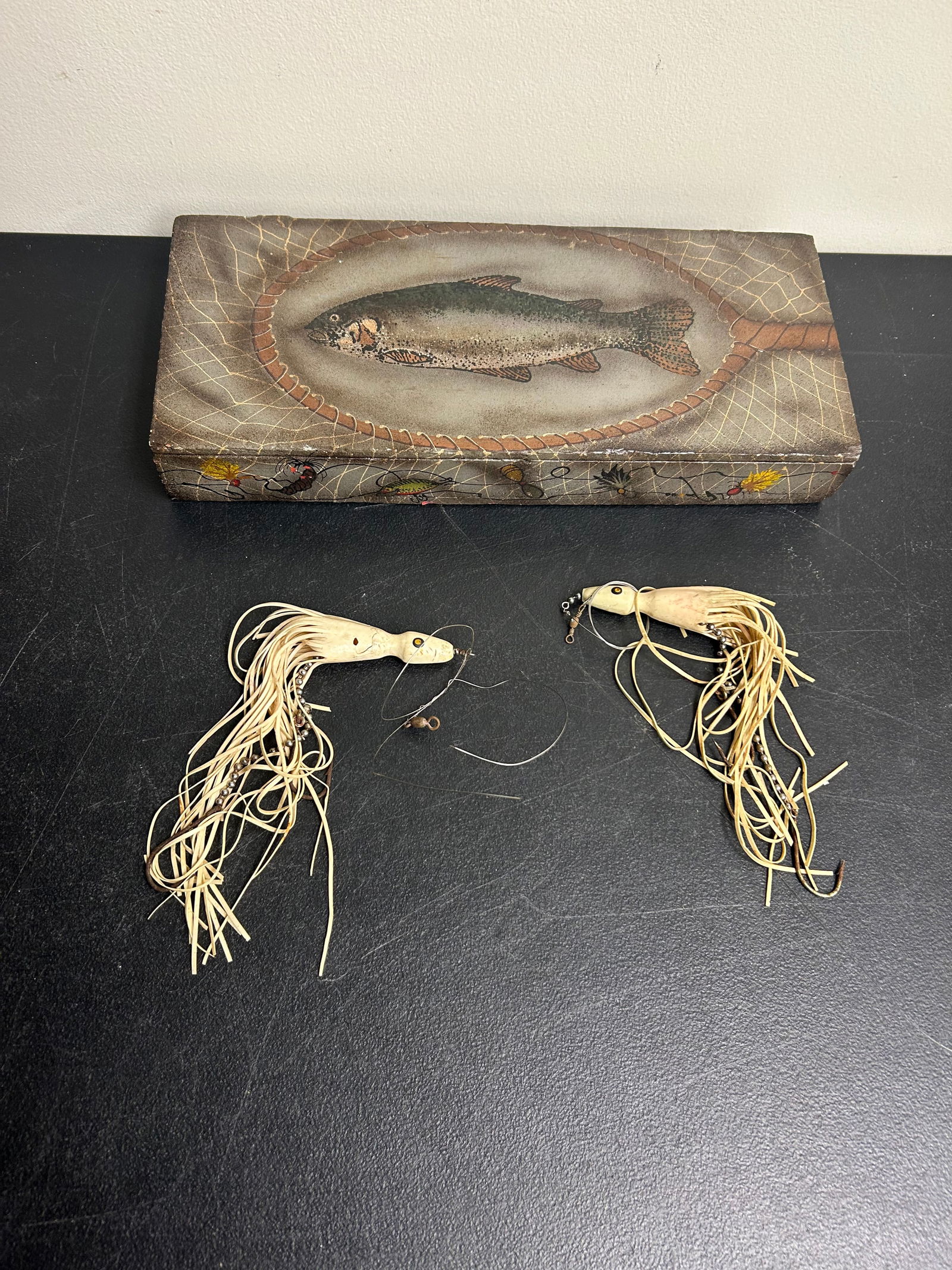 Vintage Fishing Lures in Fish Box (1 of 7)