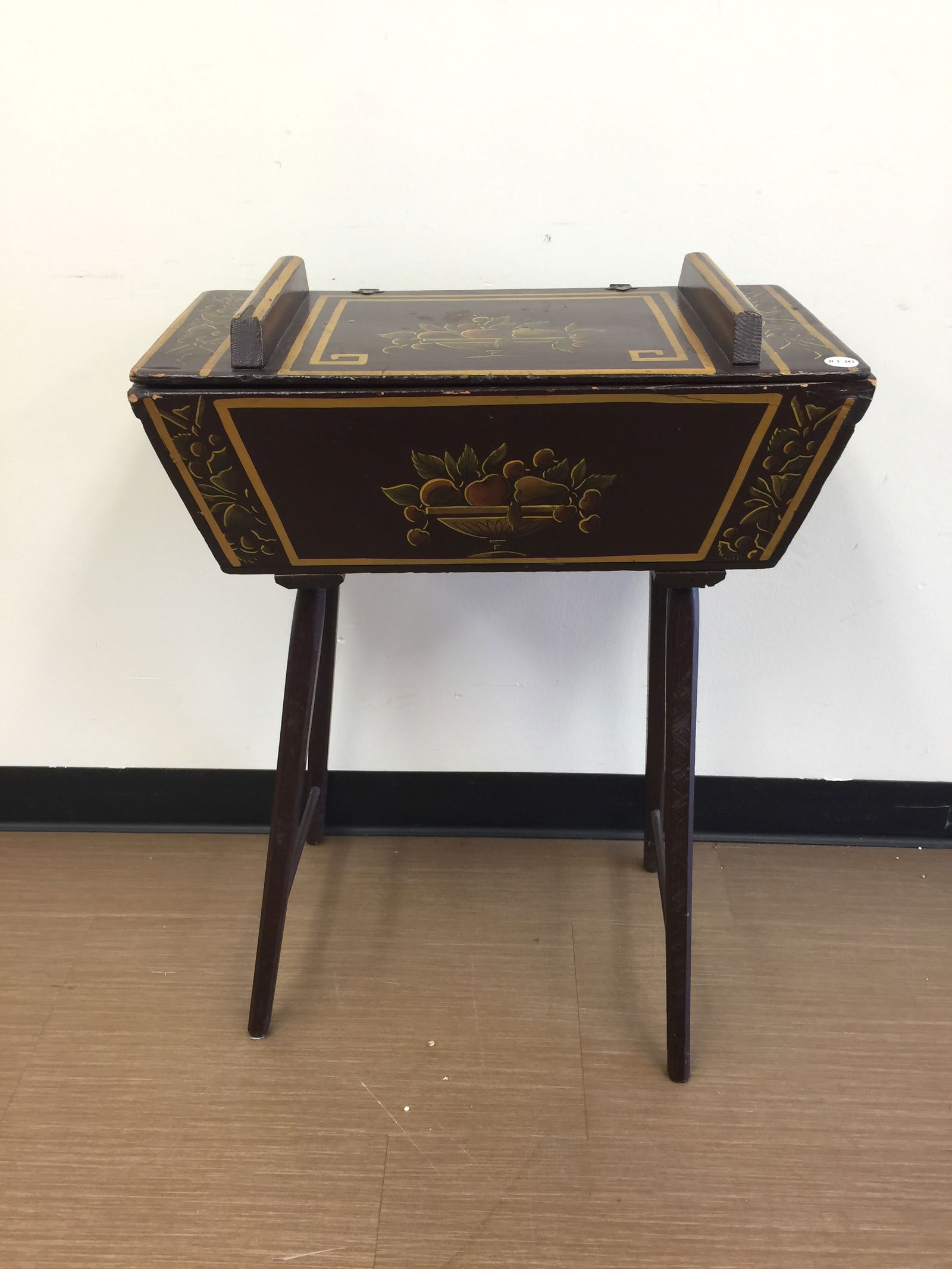 Antique Paint Decorated Dough Tray (1 of 6)