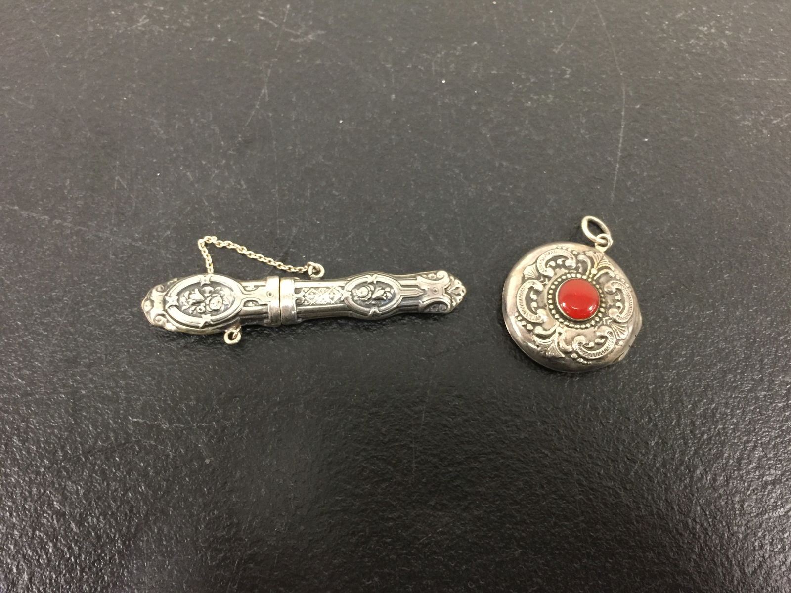 (2) Sterling Pill Boxes: both marked, largest 2.75"L. .615ozt.