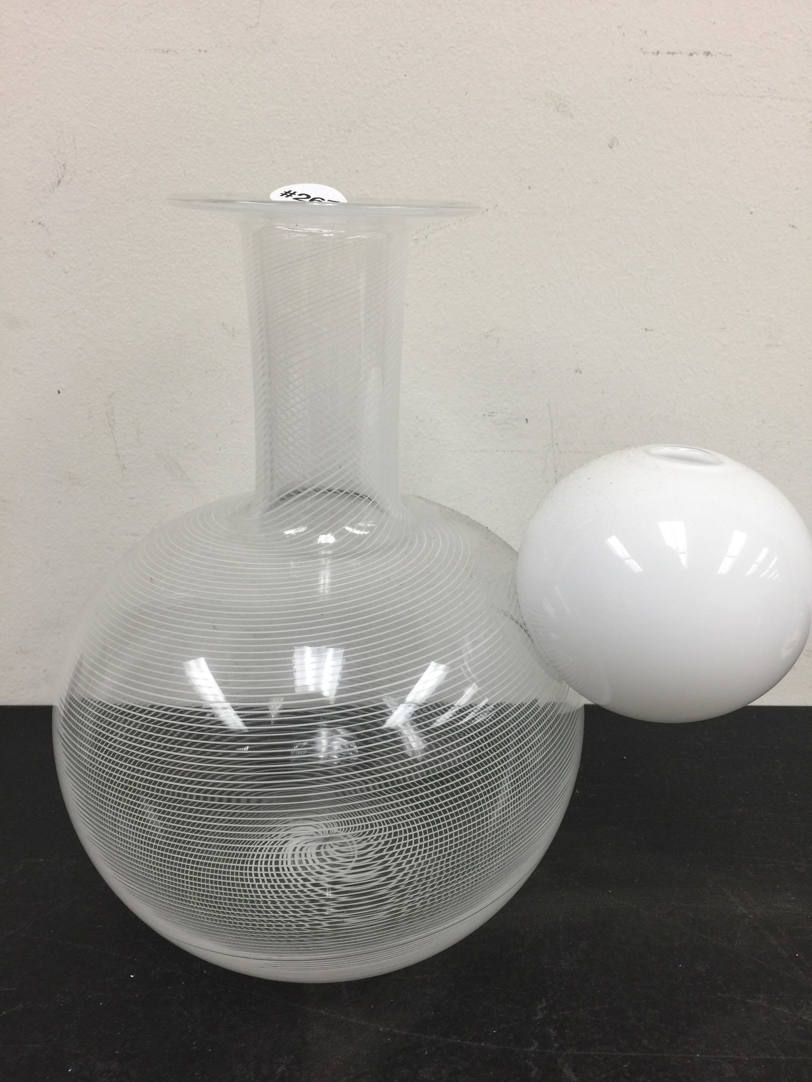 Signed Art Glass Vase: Signed on base. Murano type. 10" H.