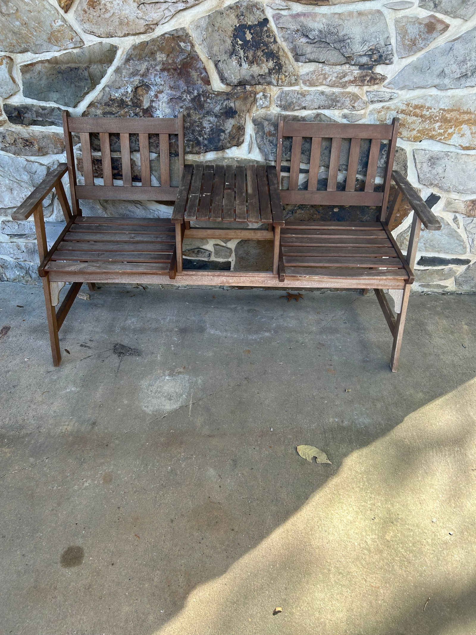 Double Outdoor Teakwood Garden Bench (1 of 5)