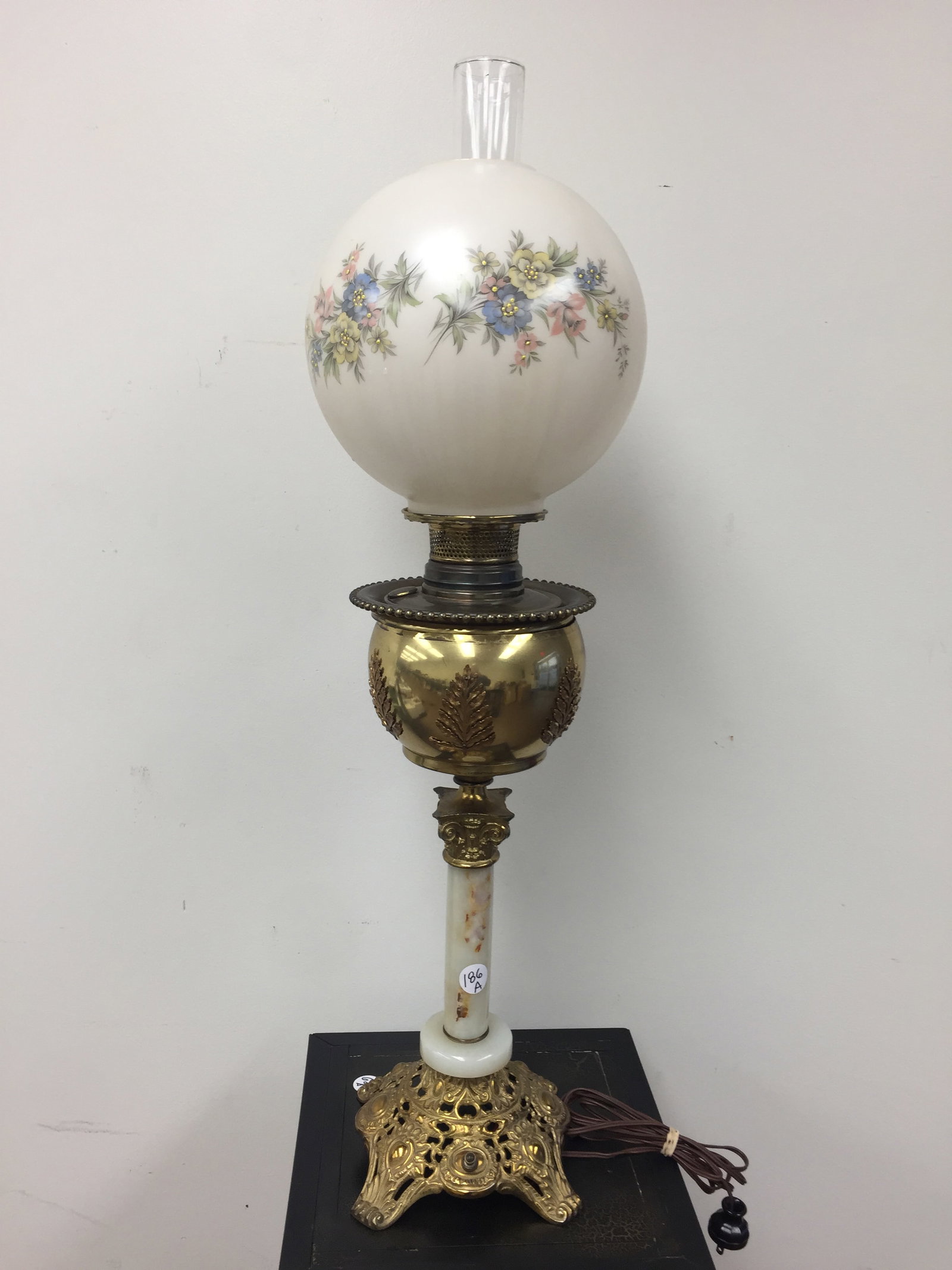 Marble Parlor Lamp: 34" H