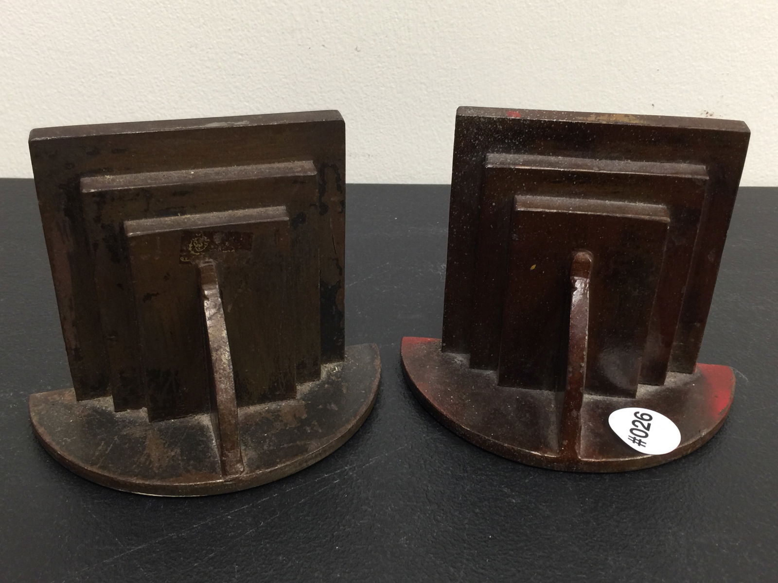 Art Deco Cast Iron Skyscraper Bookends: heavy, 5"H.