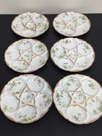 (6) Theodore Haviland Limoges Oyster Plates
