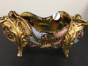 Moser Enamel Decorated Footed Bowl